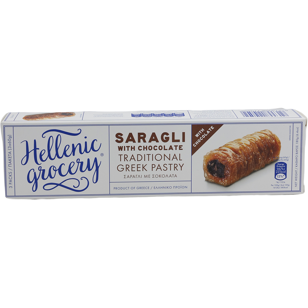 Hellenic Grocery Saragli with Chocolate- Traditional Greek Pastry