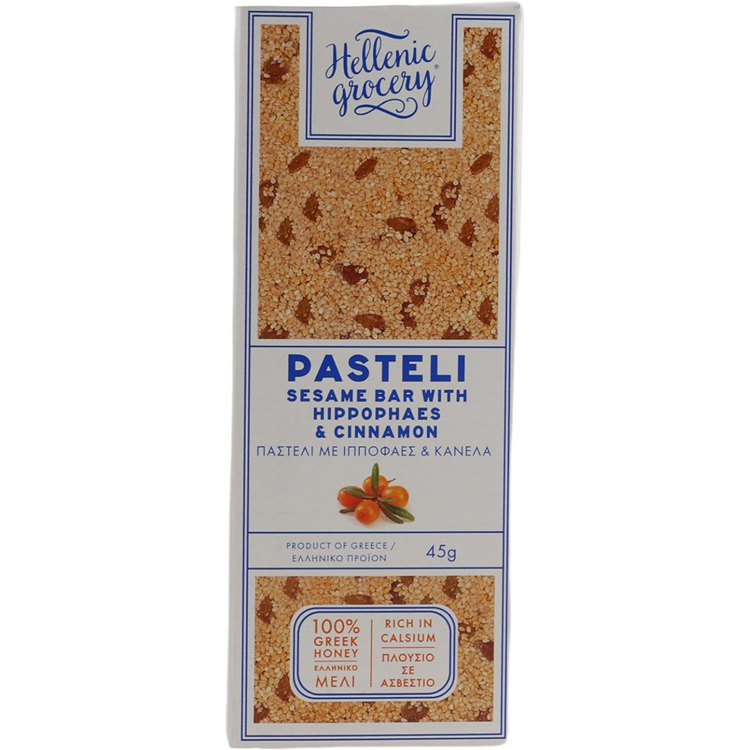 Hellenic Grocery Pastel Sesame Bar with Hippohaes and Cinnamon