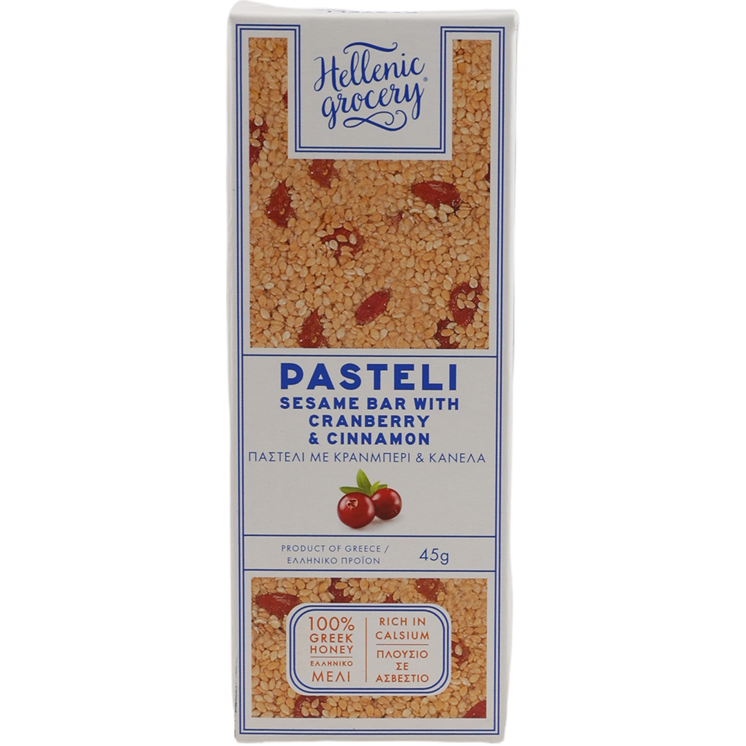 Hellenic Grocery Pastel Sesame Bar with Cranberryand Cinnamon