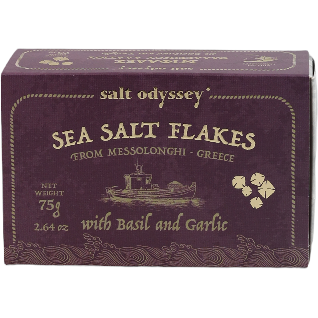 Sea salt flakes with garlic and Basil