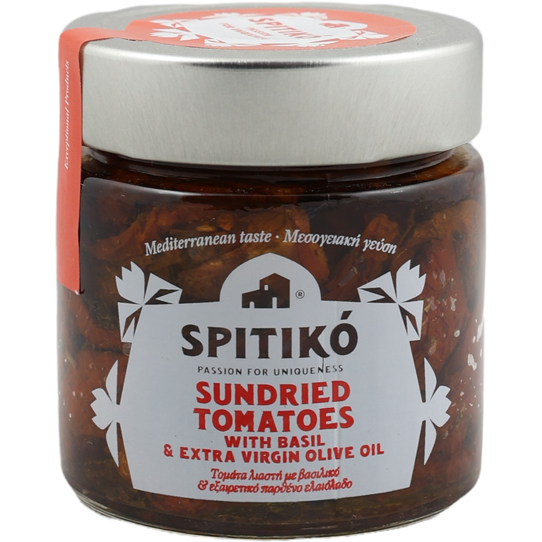 Spitiko Sunfried tomatoes with basil and Extra Virgin Olive oil