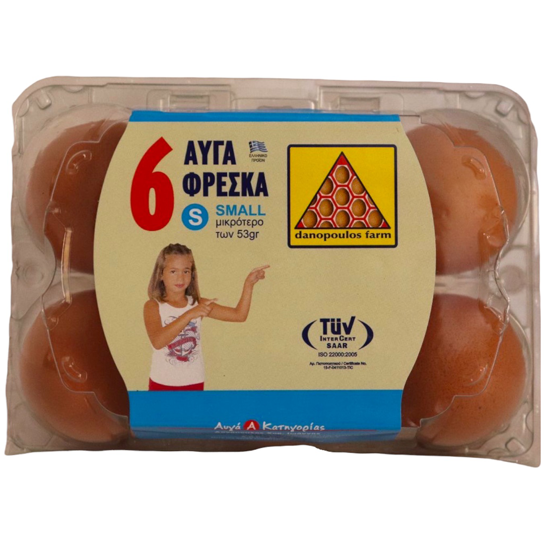 Danopoulos Farm eggs up to 53 gr 6 piece