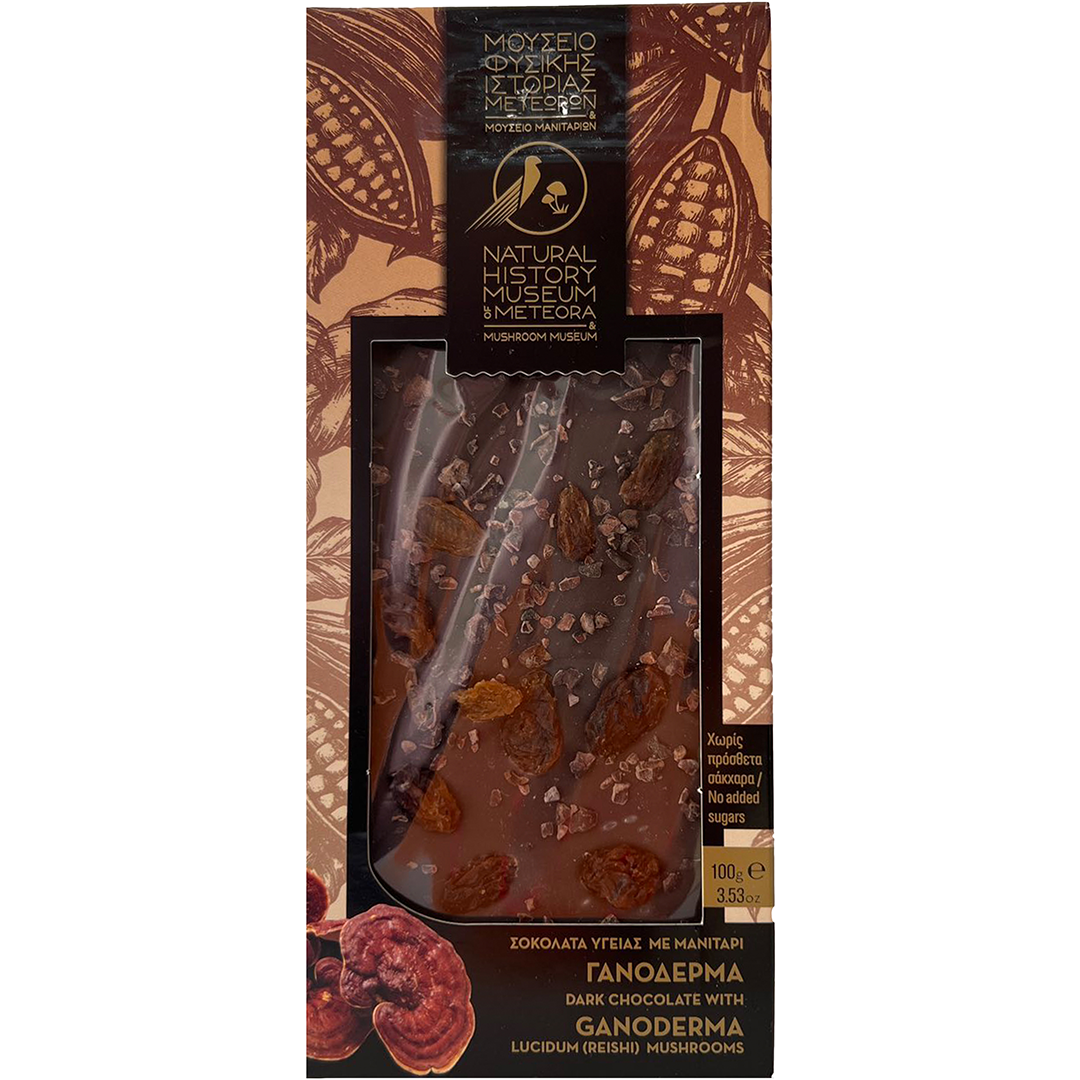 Dark Chocolate with Ganoderma lucidum & Saffron with no added sugar