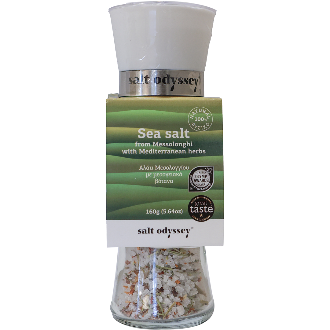 Coarse Salt Mill with Mediterranean Herbs